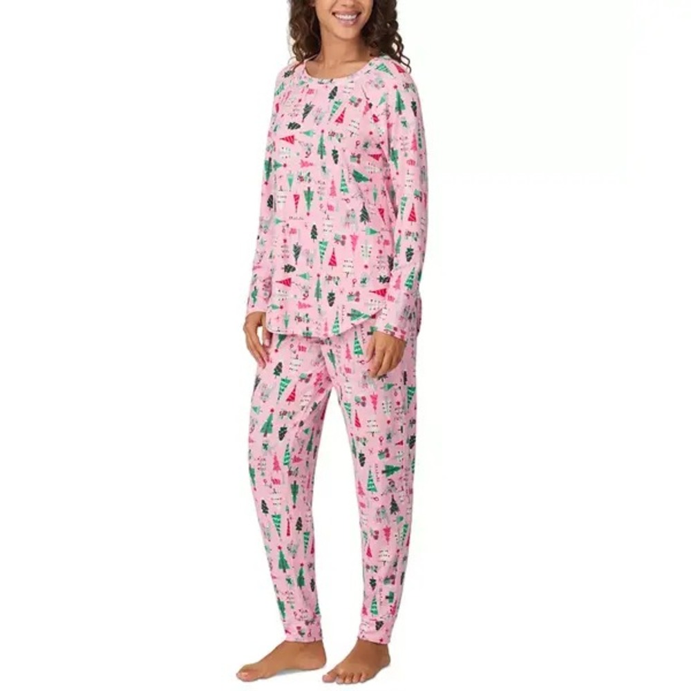 Cuddl Duds Womens Size XL 2 Piece Holiday Christmas Tree Jogger Pajama Set 145